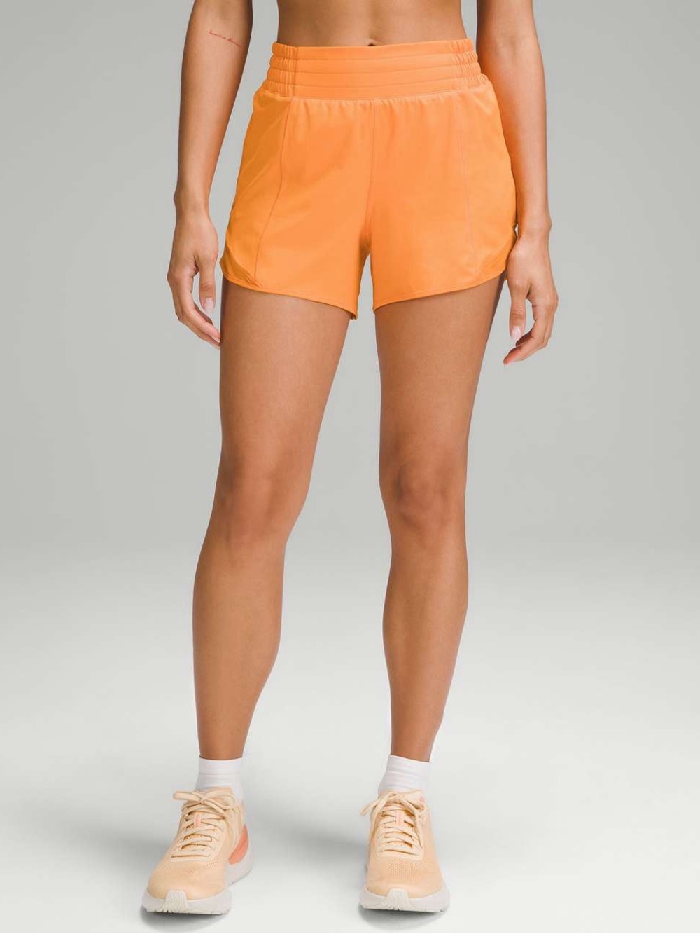Lululemon Hotty Hot High-Rise Lined Short 4" Lit Orange Bottoms Running Athletic